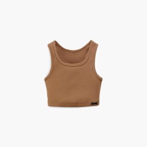 Reebok Victoria Beckham Rib Crop Top Damen - Beige - DE 346-SUO